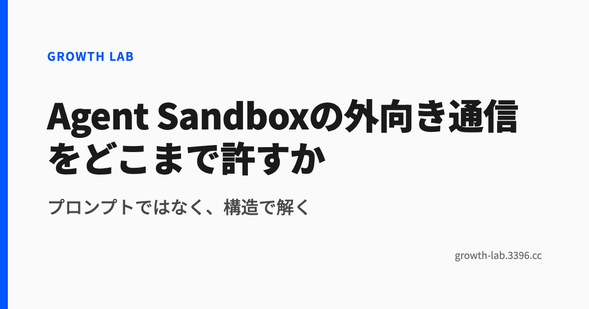 Agent Sandboxの外向き通信をどこまで許すか