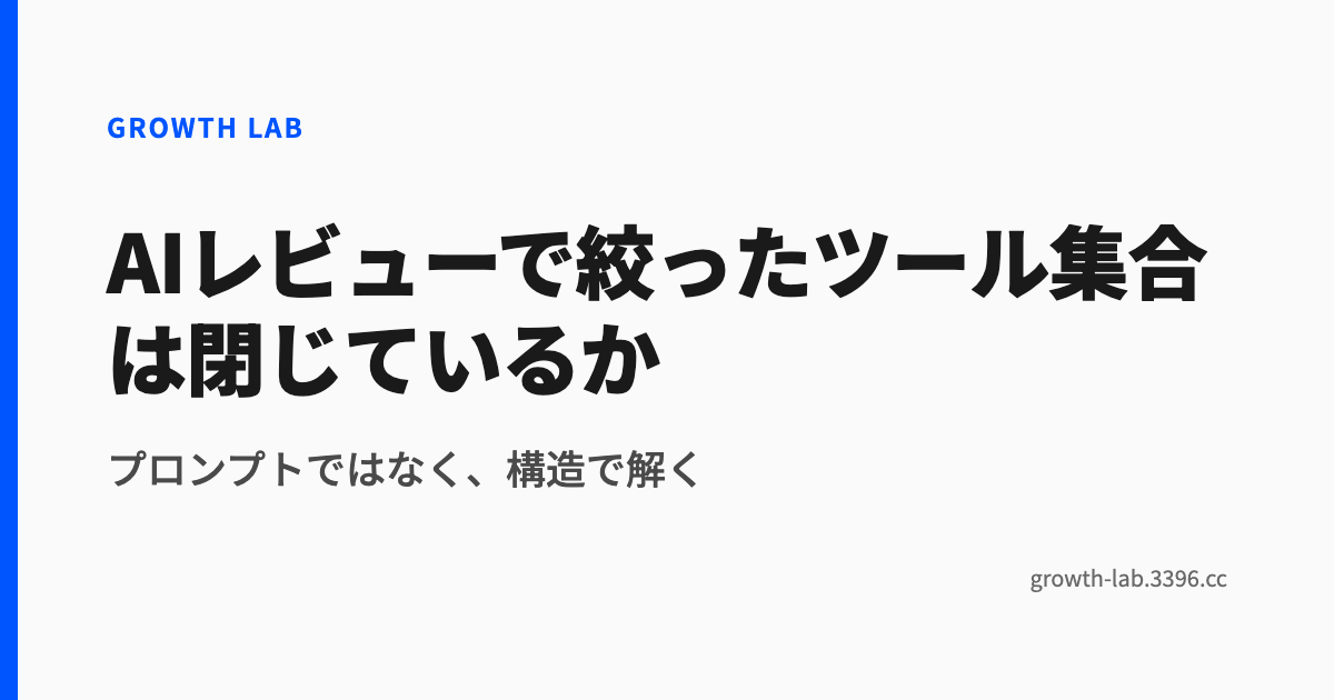 AIレビューで絞ったツール集合は閉じているか