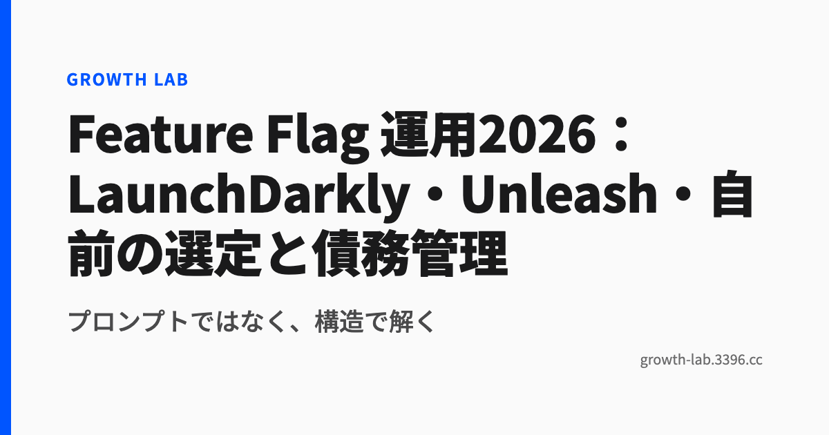 Feature Flag 運用2026：LaunchDarkly・Unleash・自前の選定と債務管理