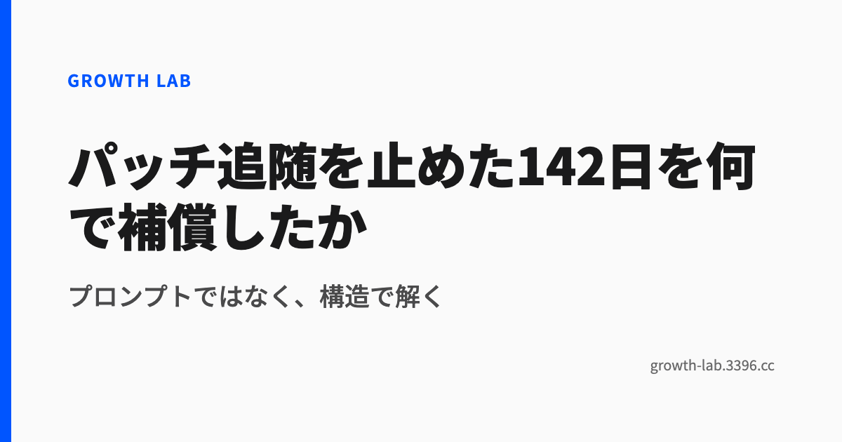 パッチ追随を止めた142日を何で補償したか