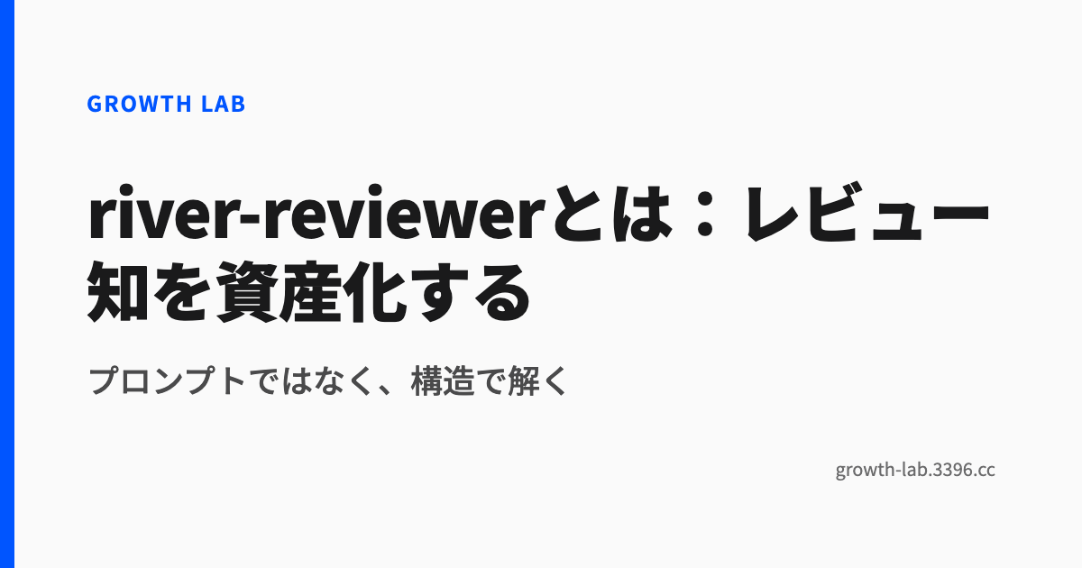 river-reviewerとは：レビュー知を資産化する