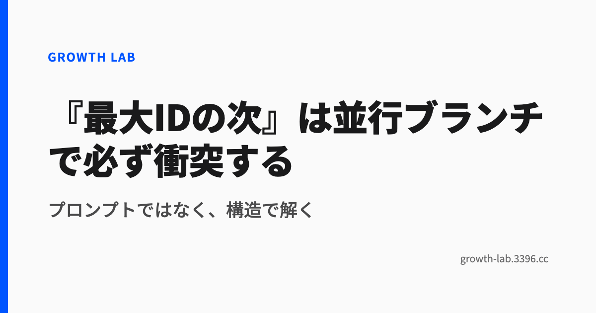 『最大IDの次』は並行ブランチで必ず衝突する