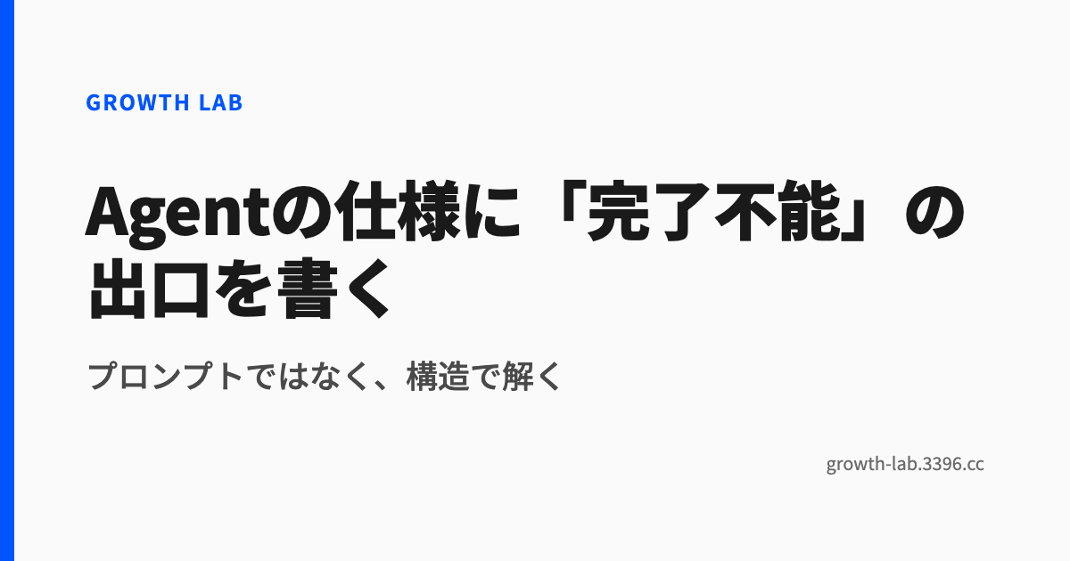 Agentの仕様に「完了不能」の出口を書く