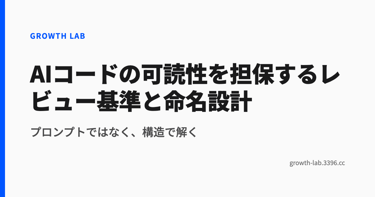 AIコードの可読性を担保するレビュー基準と命名設計