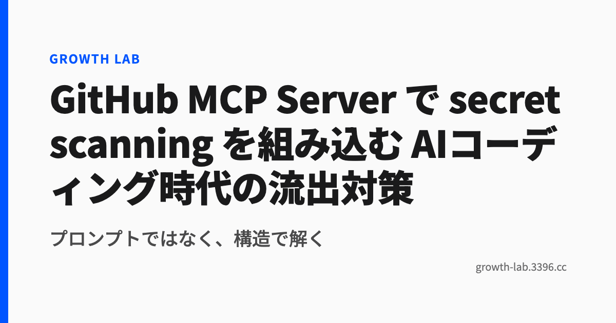 GitHub MCP Server で secret scanning を組み込む AIコーディング時代の流出対策