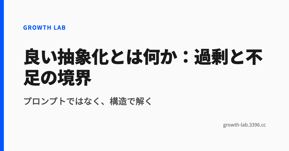 良い抽象化とは何か:過剰と不足の境界