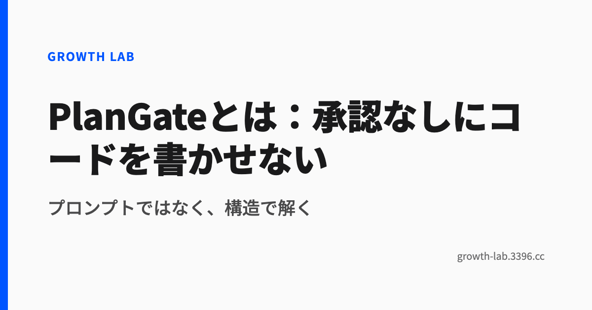 PlanGateとは:承認なしにコードを書かせない