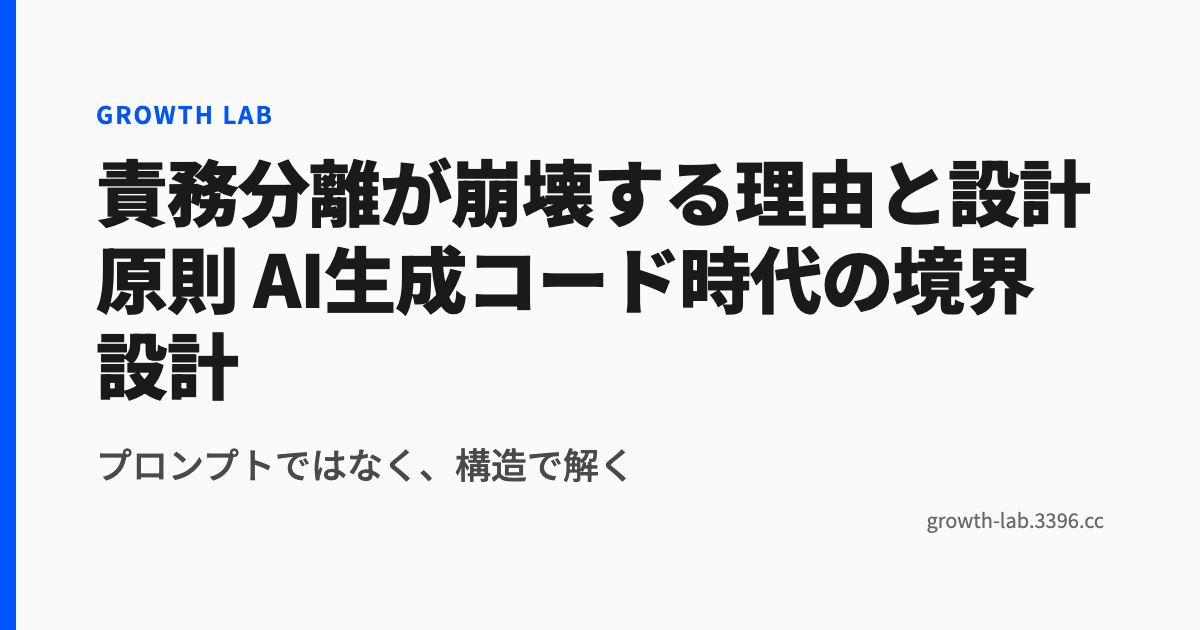責務分離が崩壊する理由と設計原則 AI生成コード時代の境界設計