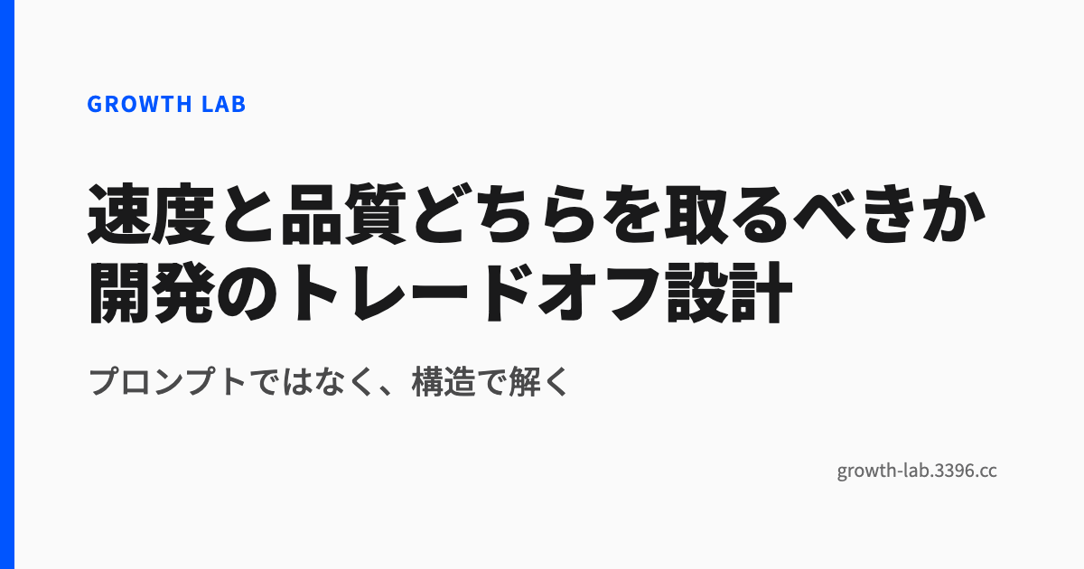 速度と品質どちらを取るべきか 開発のトレードオフ設計
