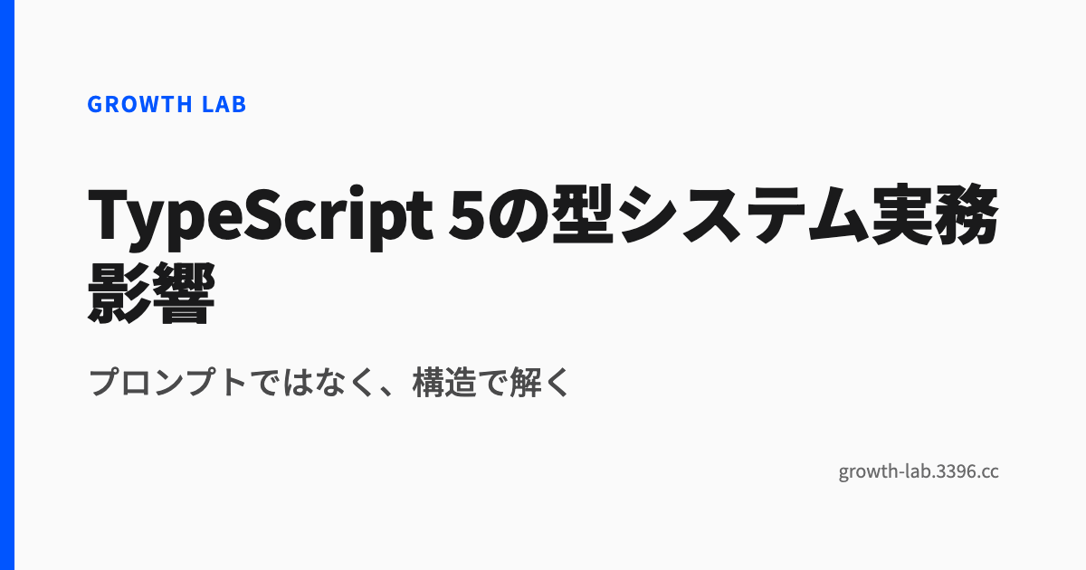 TypeScript 5の型システム実務影響
