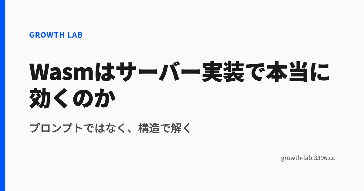 Wasmはサーバー実装で本当に効くのか